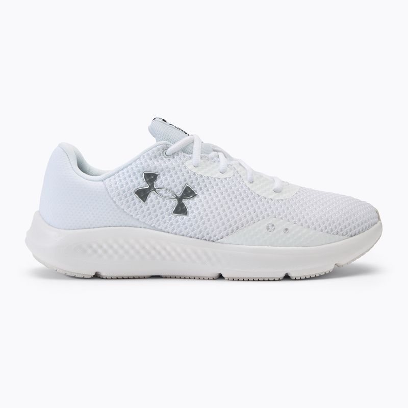 Under Armour Charged Pursuit 3 Weiß/Weiß/Metallic Silber Herren Laufschuhe 2