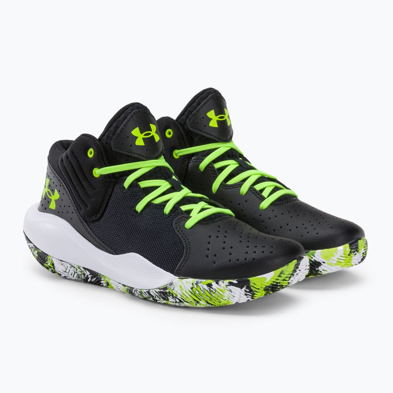 Under Armour Jet '21 Herren Basketball Schuhe schwarz und weiß 3024260 4