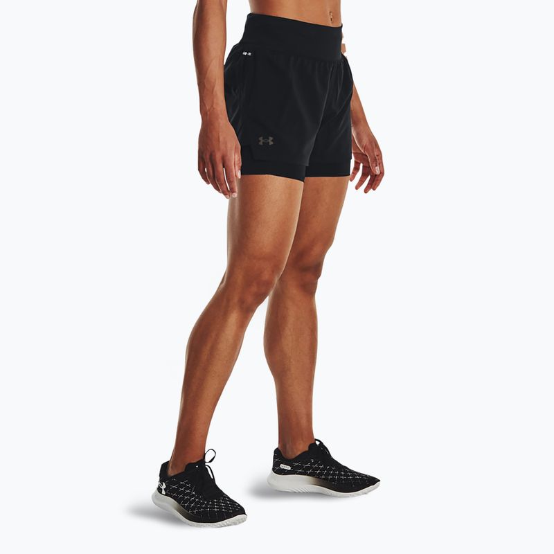 Under Armour Launch Pro 2IN1 Damen Laufshorts schwarz / schwarz / reflektierend