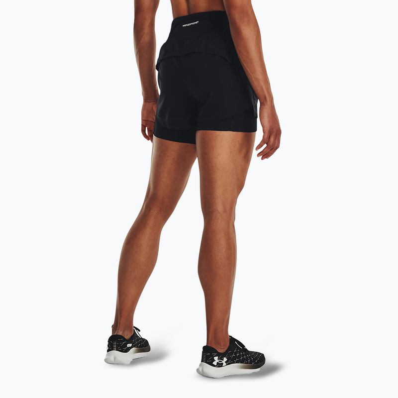 Under Armour Launch Pro 2IN1 Damen Laufshorts schwarz / schwarz / reflektierend 3