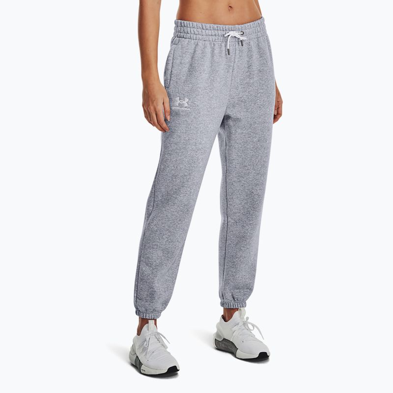 Under Armour Essential Fleece Joggers mod grau hell heather/weiß Damen Trainingshose