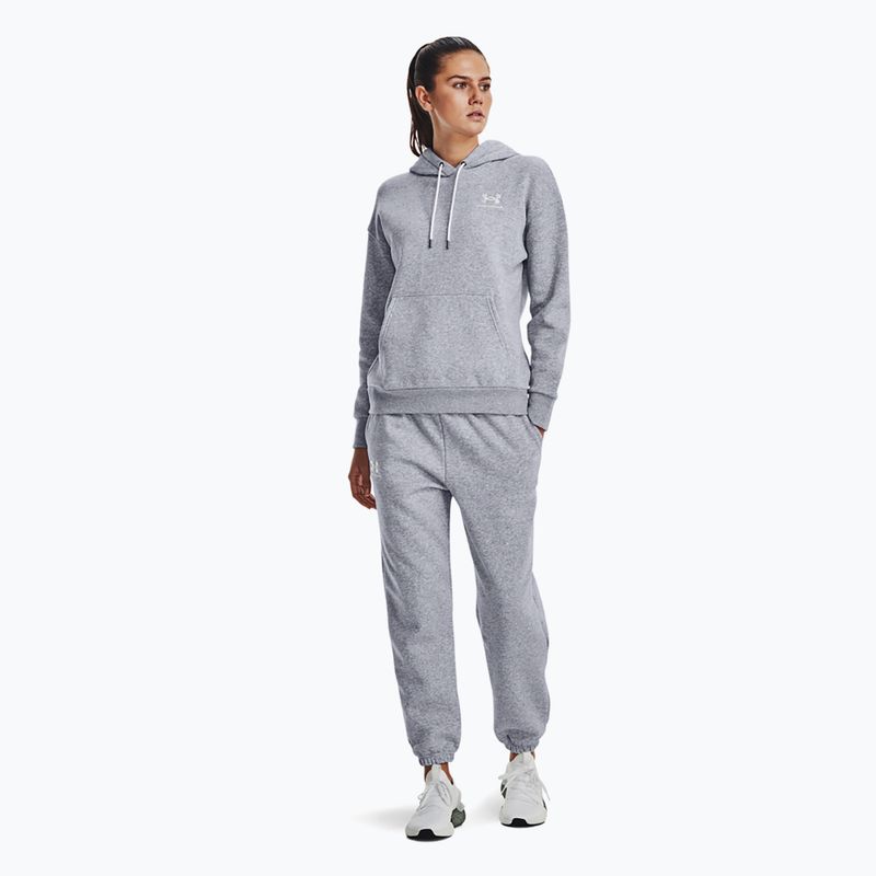 Under Armour Essential Fleece Joggers mod grau hell heather/weiß Damen Trainingshose 2