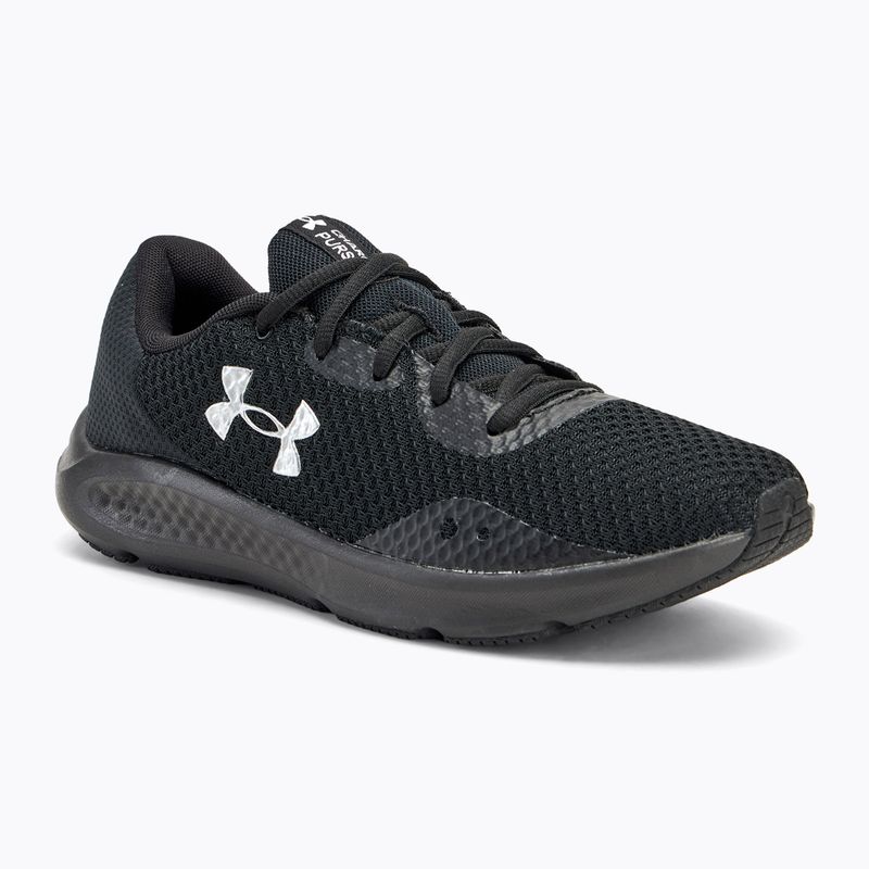 Under Armour Charged Pursuit 3 Damen Laufschuhe schwarz/schwarz/metallic silber