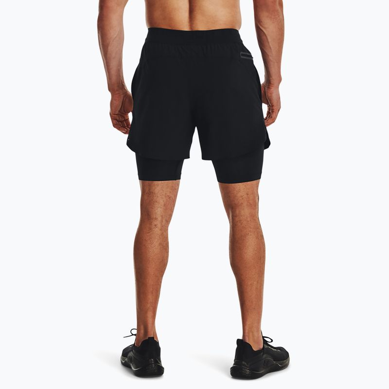 Herren Under Armour Peak Woven 2in1 Shorts schwarz/schwarz 3