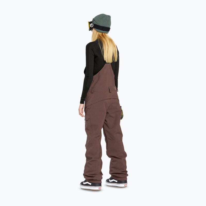 Snowboardhose Damen Volcom Creston 3D Stretch Bib Overall mahogany 2