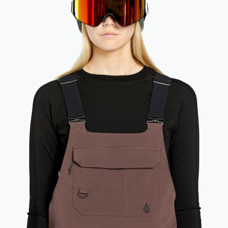 Snowboardhose Damen Volcom Creston 3D Stretch Bib Overall mahogany 5