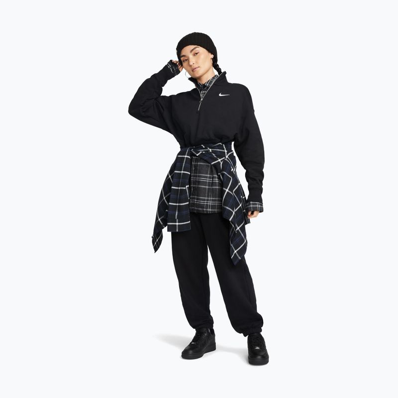 Damen-Sweatshirt Nike Sportswear Phoenix Fleece 1/2 Zip Cropped black/sail 2