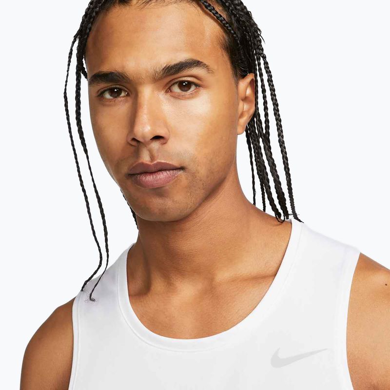 Herren Nike Dri-Fit Miler weißes Laufshirt 4