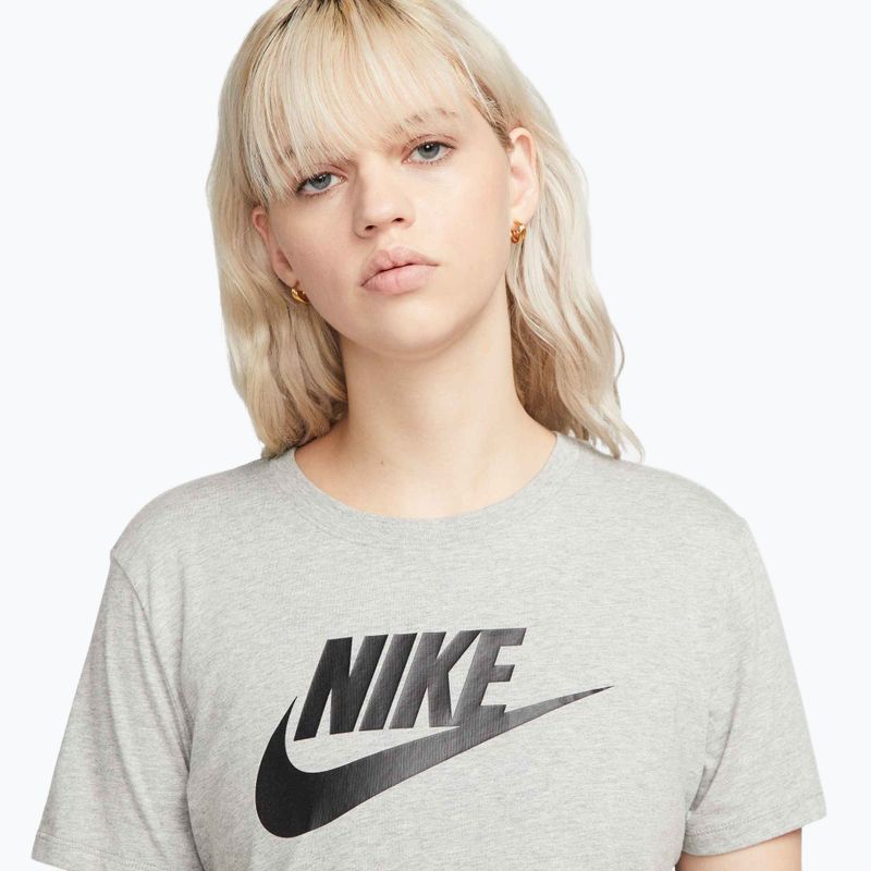 Damen Nike Sportswear Club Essentials Logo dunkelgrau heather/schwarz T-shirt 4