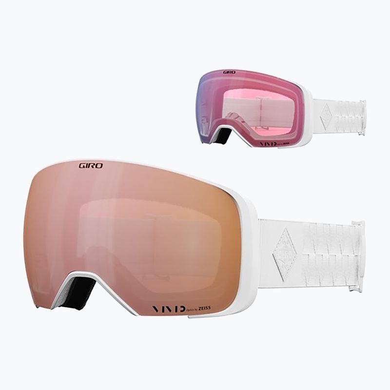 Skibrille Giro Comp white bliss/Rosa gold/infrared 2