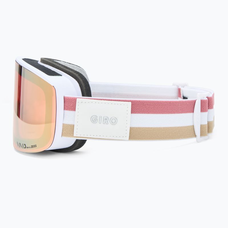 Skibrille Damen Giro Ella white lx stripe/Rosa gold/infrared 5