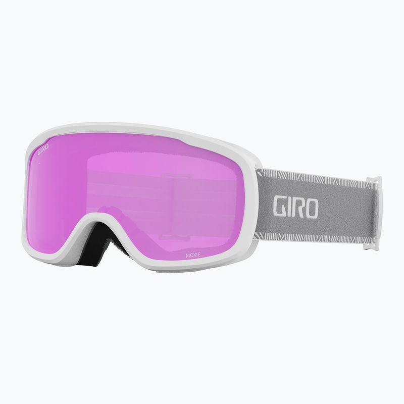 Skibrille Damen Giro Moxie white & grey chute/ amber pink/ yellow