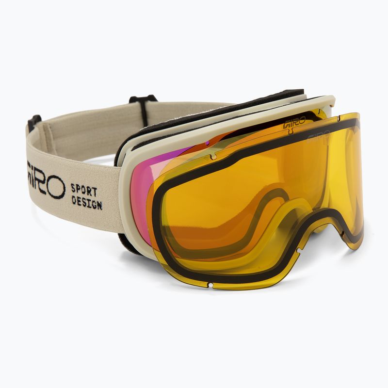 Damen-Skibrille Giro Moxie stone stacked/amber pink/yellow