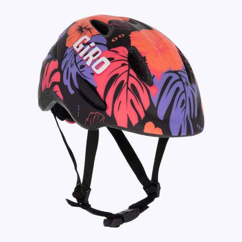 Giro Scamp Integrated MIPS matt schwarz floral Kinder Fahrradhelm