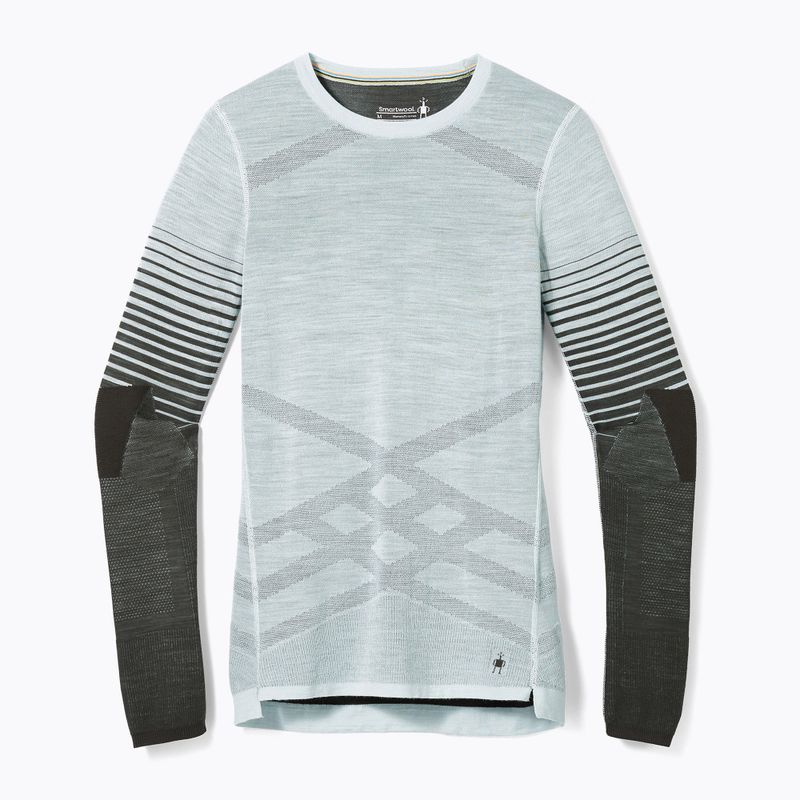 Damen-Thermoaktivshirt Smartwool Intraknit Thermal Merino Base Layer Pattern Crew aqua
