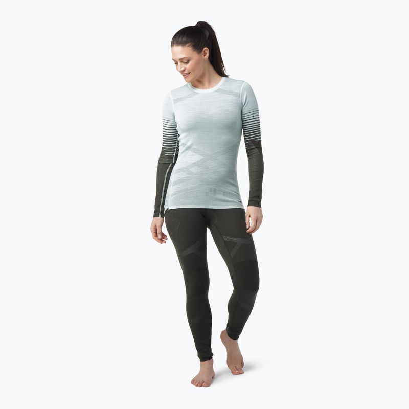 Damen-Thermoaktivshirt Smartwool Intraknit Thermal Merino Base Layer Pattern Crew aqua 2