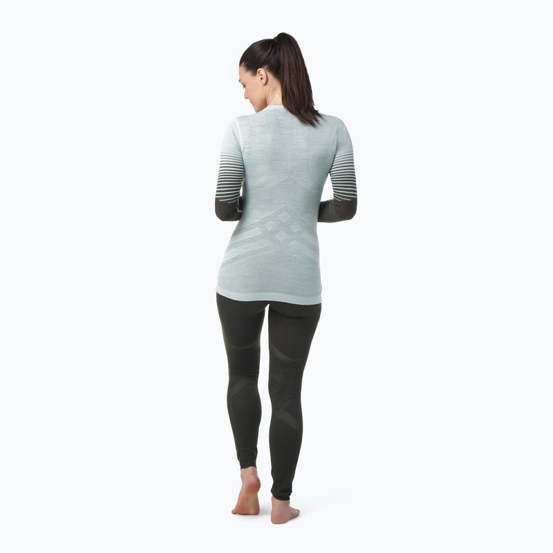 Damen-Thermoaktivshirt Smartwool Intraknit Thermal Merino Base Layer Pattern Crew aqua 3