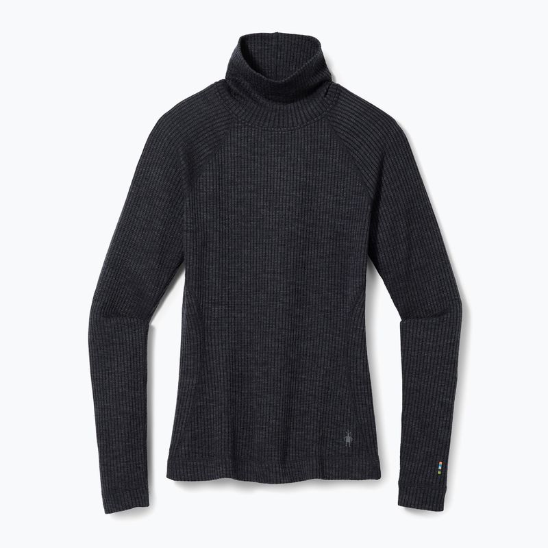 Damen-Thermoaktivshirt Smartwool Thermal Merino Rib Turtleneck charcoal heather 4