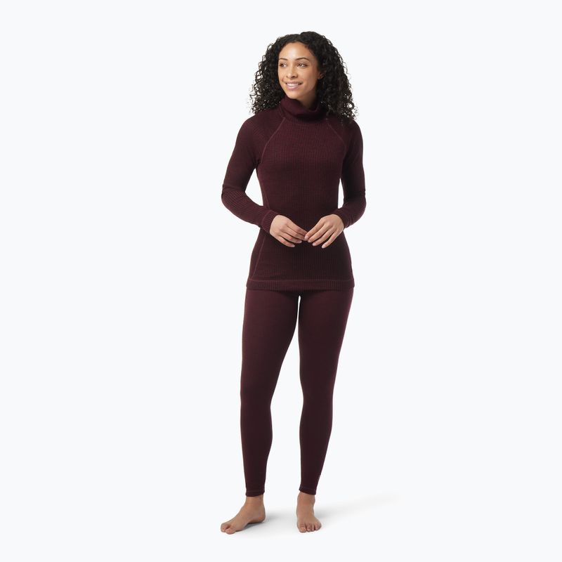 Damen-Thermoaktivshirt Smartwool Thermal Merino Rib Turtleneck black cherry heather 5