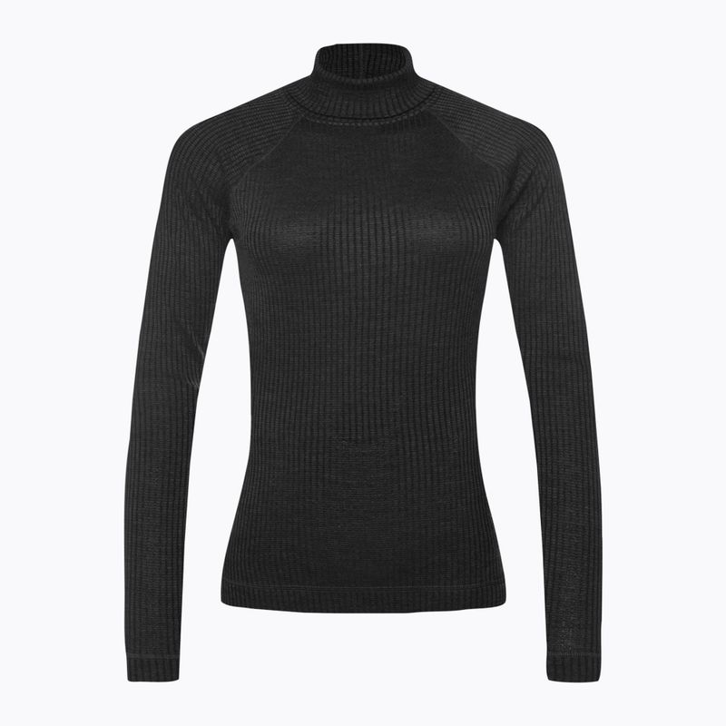 Damen Smartwool Thermal Merino Rib Rollkragen T-Shirt schwarz 16690