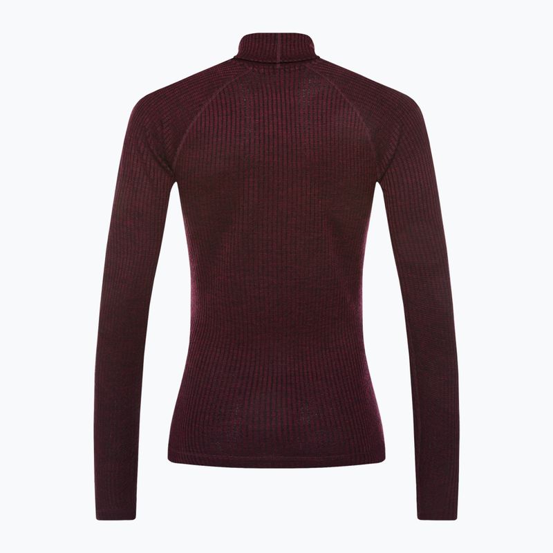 Damen-Thermoaktivshirt Smartwool Thermal Merino Rib Turtleneck black cherry heather 2