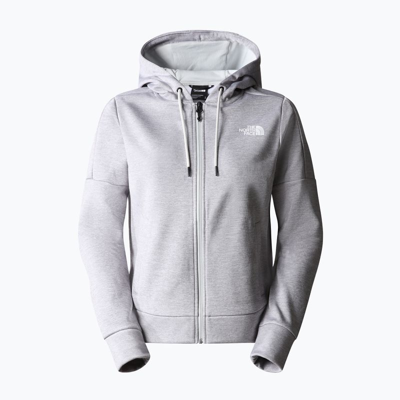 Damen-Trekking-Sweatshirt The North Face Reaxion Fleece F/Z Hoodie hellgrau meliert 4