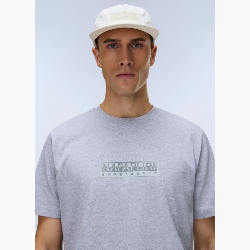 Herren T-Shirt Napapijri S-Box Logo light grey melange 3
