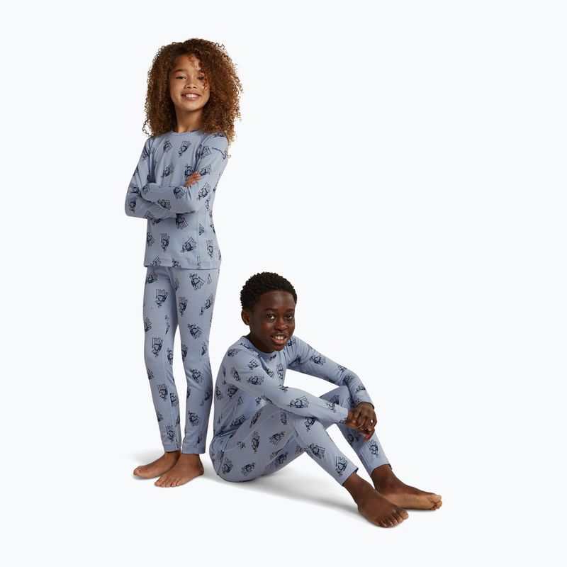 Thermohose für Kinder icebreaker Merino 200 Oasis Bear Tour zinc blue/aop 2