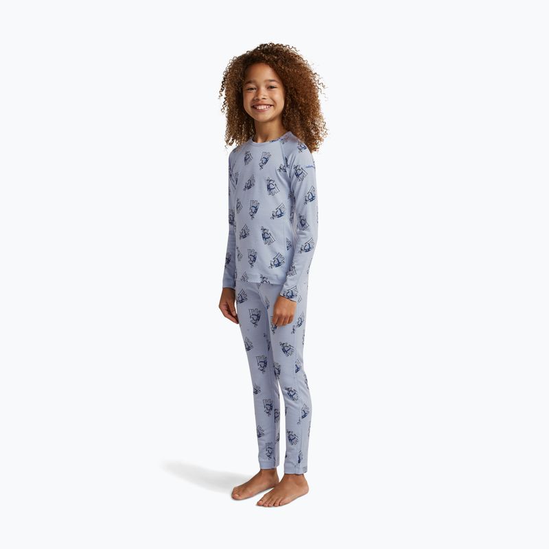 Thermohose für Kinder icebreaker Merino 200 Oasis Bear Tour zinc blue/aop 4