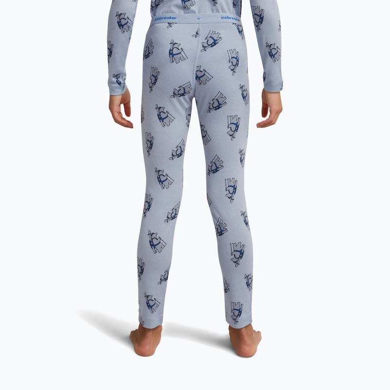 Thermohose für Kinder icebreaker Merino 200 Oasis Bear Tour zinc blue/aop 5