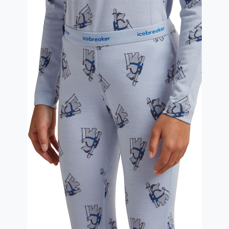 Thermohose für Kinder icebreaker Merino 200 Oasis Bear Tour zinc blue/aop 6