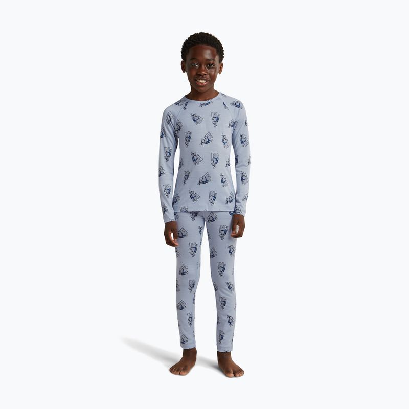 Thermohose für Kinder icebreaker Merino 200 Oasis Bear Tour zinc blue/aop 8