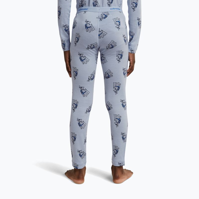 Thermohose für Kinder icebreaker Merino 200 Oasis Bear Tour zinc blue/aop 9