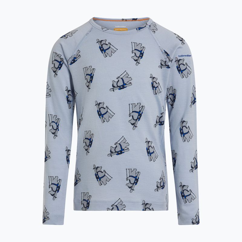 Kinder Funktionssweatshirt Icebreaker Merino 200 Oasis Crewe Bear Tour Zinc Blue/Aop