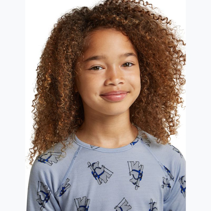 Kinder Funktionssweatshirt Icebreaker Merino 200 Oasis Crewe Bear Tour Zinc Blue/Aop 7