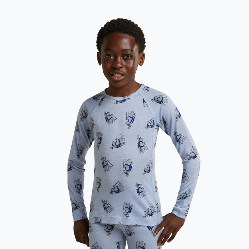 Kinder Funktionssweatshirt Icebreaker Merino 200 Oasis Crewe Bear Tour Zinc Blue/Aop 8