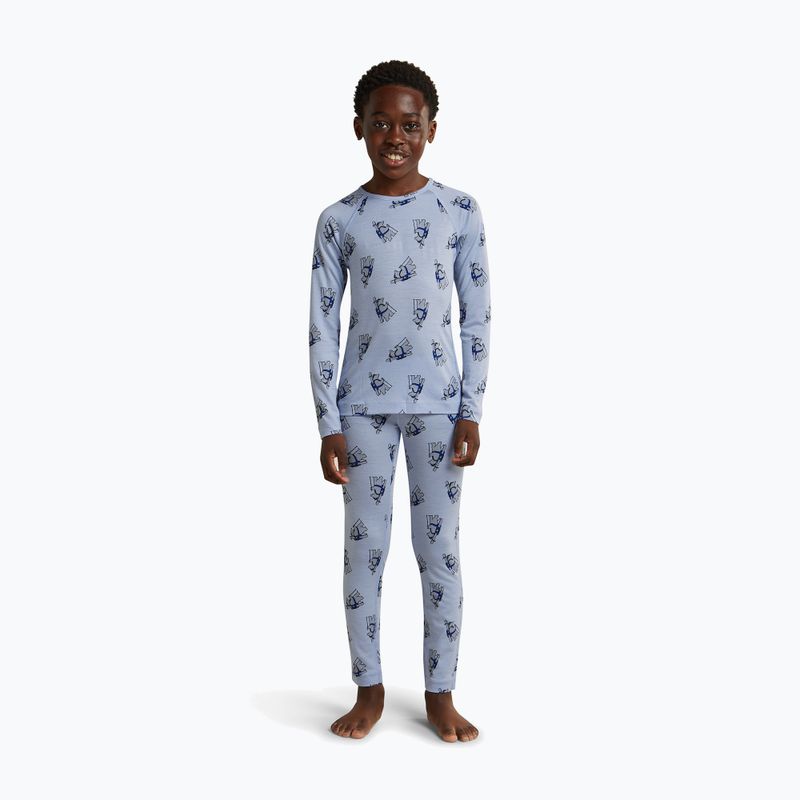 Kinder Funktionssweatshirt Icebreaker Merino 200 Oasis Crewe Bear Tour Zinc Blue/Aop 9
