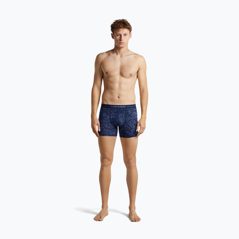 Thermo-Boxershorts für Herren Icebreaker Merino 150 Anatomica Moss Bloom midnight navy/aop 3