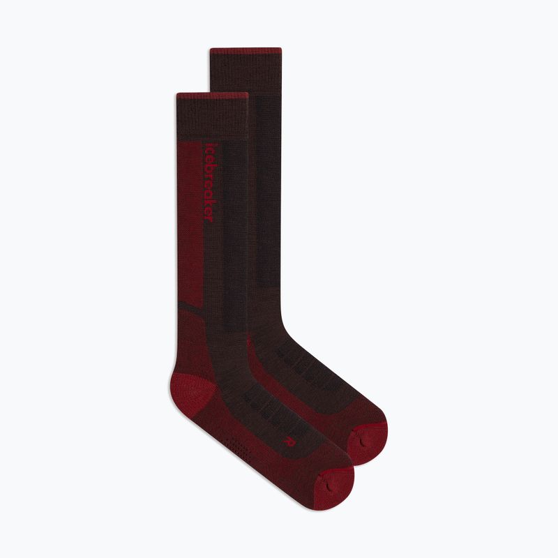 Herren-Skisocken icebreaker Merino Ski+ Medium OTC bittersweet/port/black
