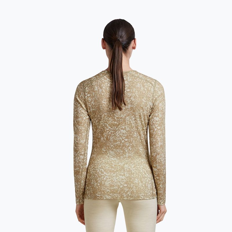 Damen-Longsleeve icebreaker Merino 200 Oasis Crewe Moss Bloom cumin/undyed/aop 3