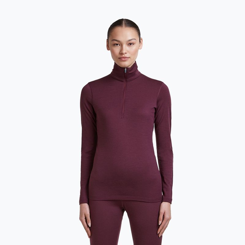 Damen-Funktionssweatshirt Icebreaker 200 Oasis LS Half Zip dark berry