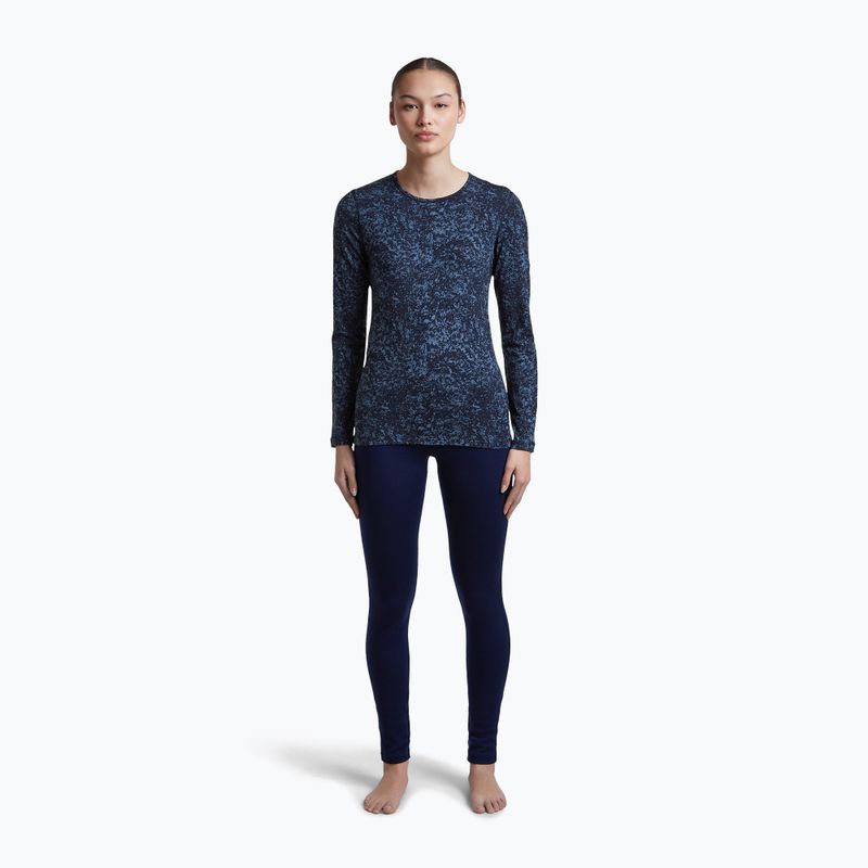 Damen-Longsleeve icebreaker Merino 200 Oasis Crewe Moss Bloom navy/dawn/aop 2