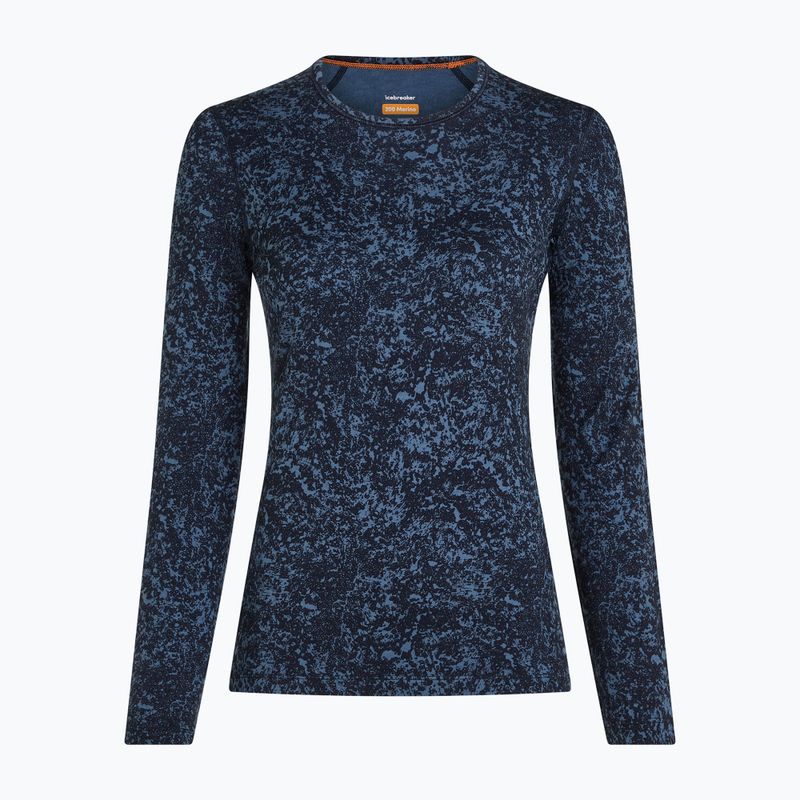 Damen-Longsleeve icebreaker Merino 200 Oasis Crewe Moss Bloom navy/dawn/aop 7
