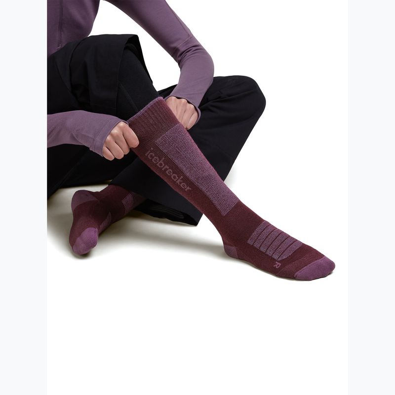 Damen Skisocken Icebreaker Merino Ski+ Ultralight OTC berry/grey plum/zinc blue 4