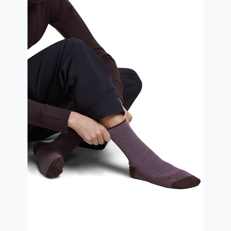 Damensocken Icebreaker Merino Hike+ Ultralight Quarter grey plum/bittersweet 4