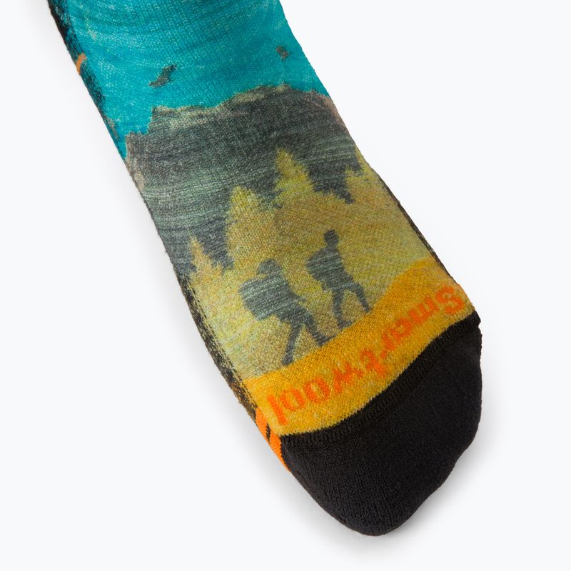 Smartwool Hike Light Cushion Great Excursion Print Crew Trekkingsocken blau/gelb SW001987150