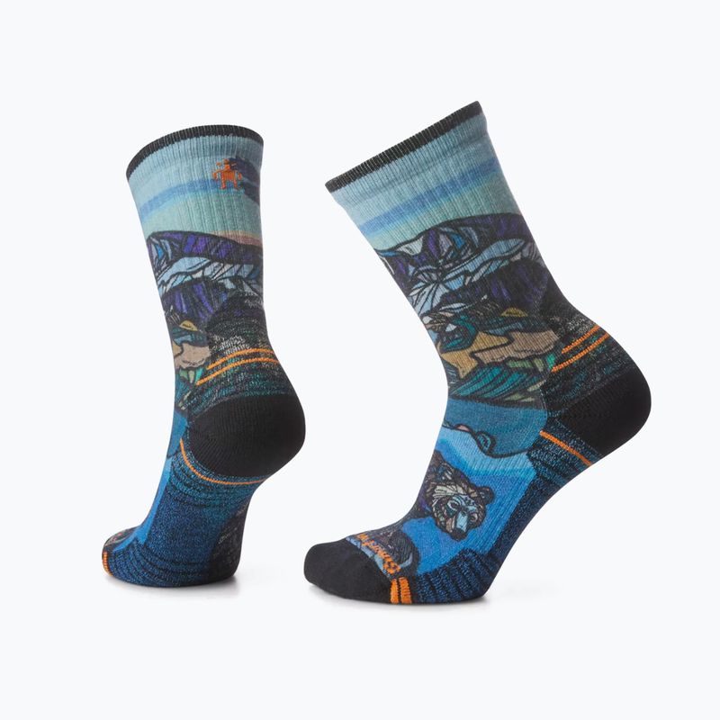 Damen-Trekkingsocken Smartwool Hike Light Cushion Icy Range Print Crew farbig 01988