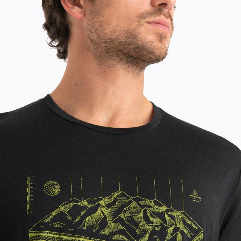 Herren Thermoaktivshirt icebreaker Merino 150 Tech Lite II Tee Alps 3D schwarz 3