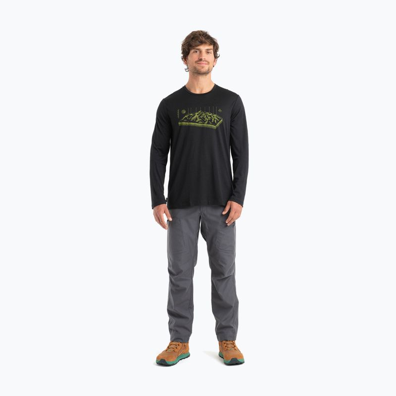 Herren Thermoaktivshirt icebreaker Merino 150 Tech Lite II Tee Alps 3D schwarz 4