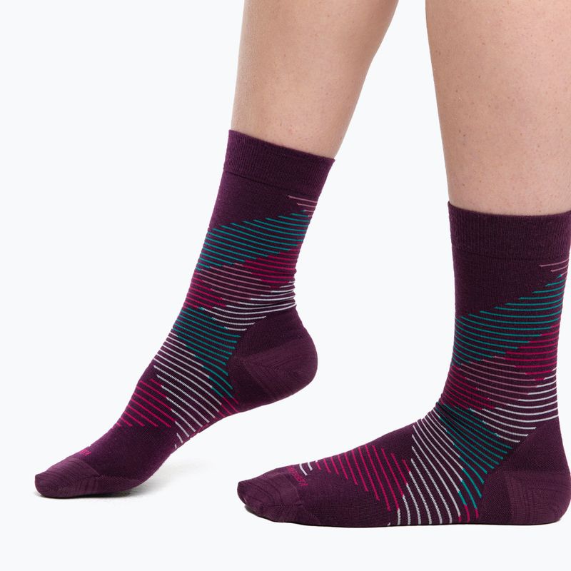 Icebreaker Damen-Trekkingsocken Lifestyle Fine Gauge Crew Dashes